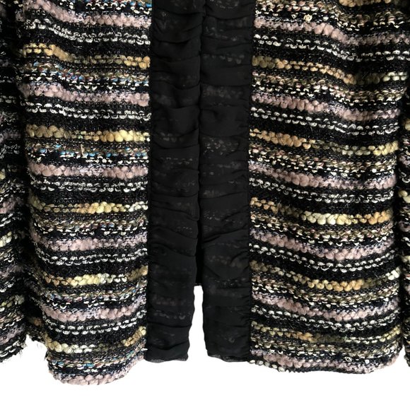 Vintage Exclusively Misook Women's Cardigan Sweater Size M Multi Fabric Shimmer - Picture 8 of 8